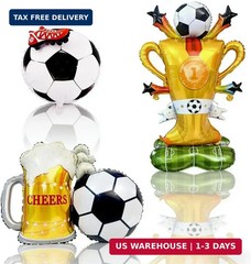 World Cup Trophy Balloon Set – 3 Piece, Featuring Foil Balloons Shaped Like a Fo