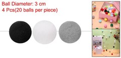 4pcs Pom Pom Garland 6.6 ft 20 Balls for Crafts Decor(Black, White, Grey)