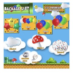 Red Blue Green Yellow Balloon Garland Kit with Confetti Cloud Mushroom Star B…