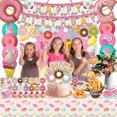 Donut Sweets Birthday Party Supplies, Donut Style Party Decorations Include H…