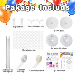 Balloon Stand, Balloon Arch Stand, 7 Feet Balloon Arch Kit of 2, Adjustable M…