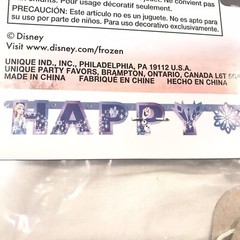Frozen Happy Birthday Party Banner Disney Purple Wall Decoration Hanging Decor
