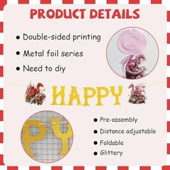 Watercolor Dragon Birthday Party Decorations – Fantasy Wall Banner & Swirls, Kid
