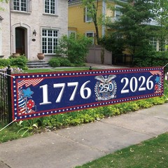 Large America 250th Anniversary Flag Banner for Fence 1776-2026 250 Years of …