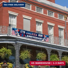 250th Anniversary American Banner Flag, 4th of July Decorations,1776-2026 USA 25