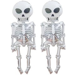 Large Spooky Mylar Life Skeleton Balloons 34×62 Inches – 2 Pieces