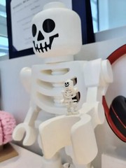 Large Mega Skeleton Halloween Decoration LEGO-Inspired Spooky Display Party
