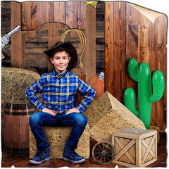 7 Pcs Western Cowboy Party Decorations Trunk or Treat Kit | Hay Bales, Inflatabl