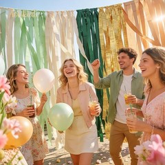 Wedding Party Decorations, 5 Rolls Olive Green Khaki Crepe Paper Streamers fo…