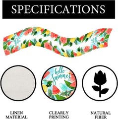 Watercolor Pineapple Watermenlon Summer Table Runner Summer Hawaiian Party