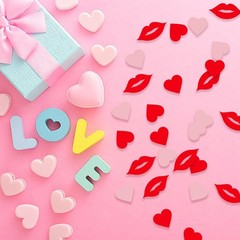 200 love red lip confetti, romantic wedding Valentine’s Day bride Anniversary…