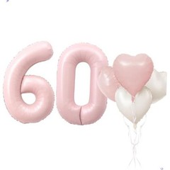 Pink 60 Balloon Number Pastel Pink 60th Birthday Party Decorations Number 60