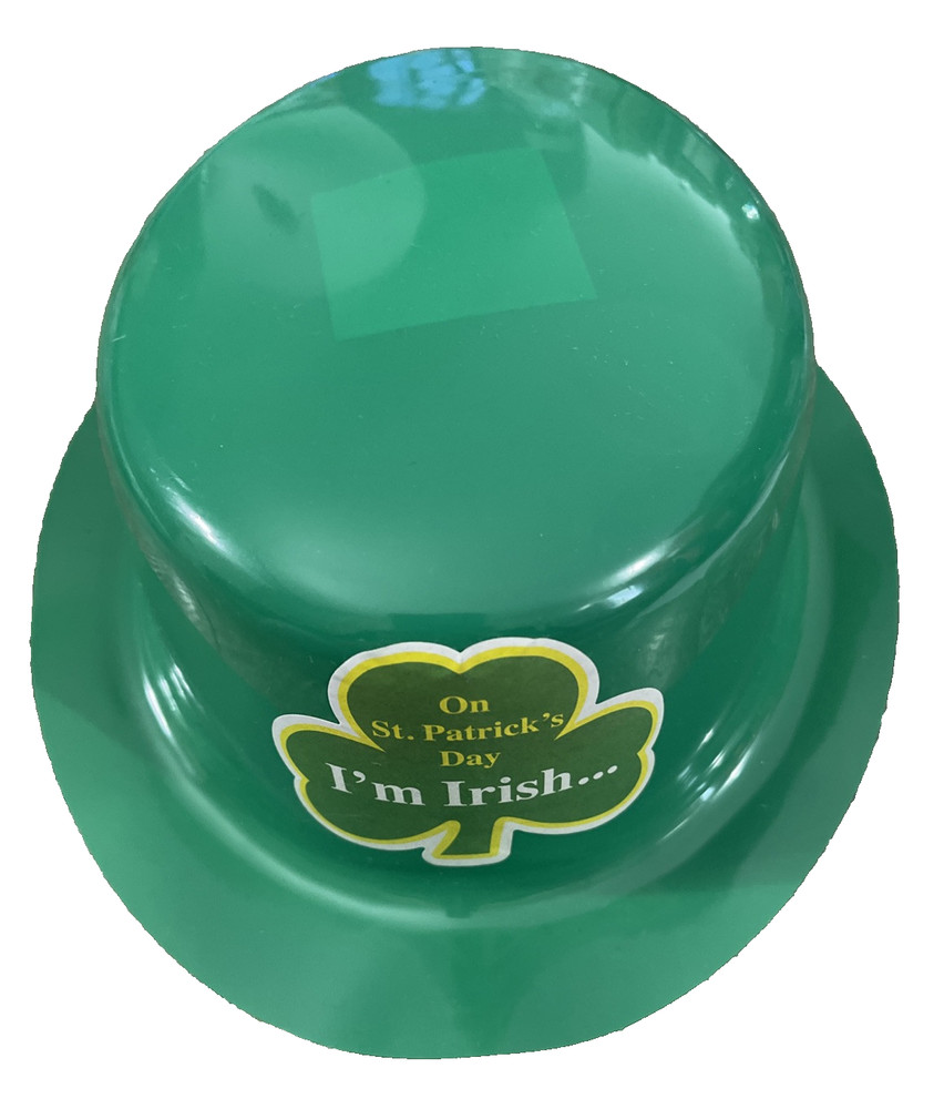 St Patrick’s Day Plastic Hat-One Size Fits Most-Brand New-SHIPS N 24 HOURS