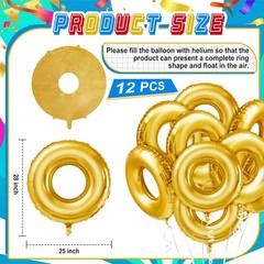 12 Pack 28″ Gold Ring Birthday Party Balloon Cartoon Characters Themed Party …