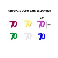 70 PCS Number 70 Birthday Party Confetti Sequins Anniversary Metallic