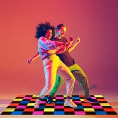 Neon UV Blacklight Reactive Square Dance Floor Runner Disco Party Decorations