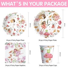 Fairy Party Decorations Tableware – Fairy Birthday Party Supplies, Plate, Cup…