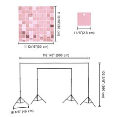 Instahibit 8.5×10 Ft Backdrop Stand w/ 72 Shimmer Wall Panels for Parties Events