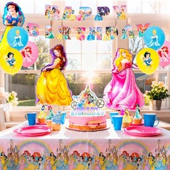 Disney Princess Party Decoration Birthday Cake Topper Latex Foil Balloon Banner