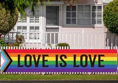 Pride Decorations Happy Welcome Sign Gay Banner LGBT colorful