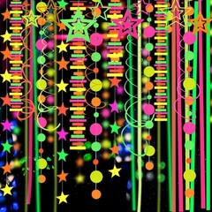 Neon Party Decorations Glow in The Dark Streamers Garland Fluro Fluorescent