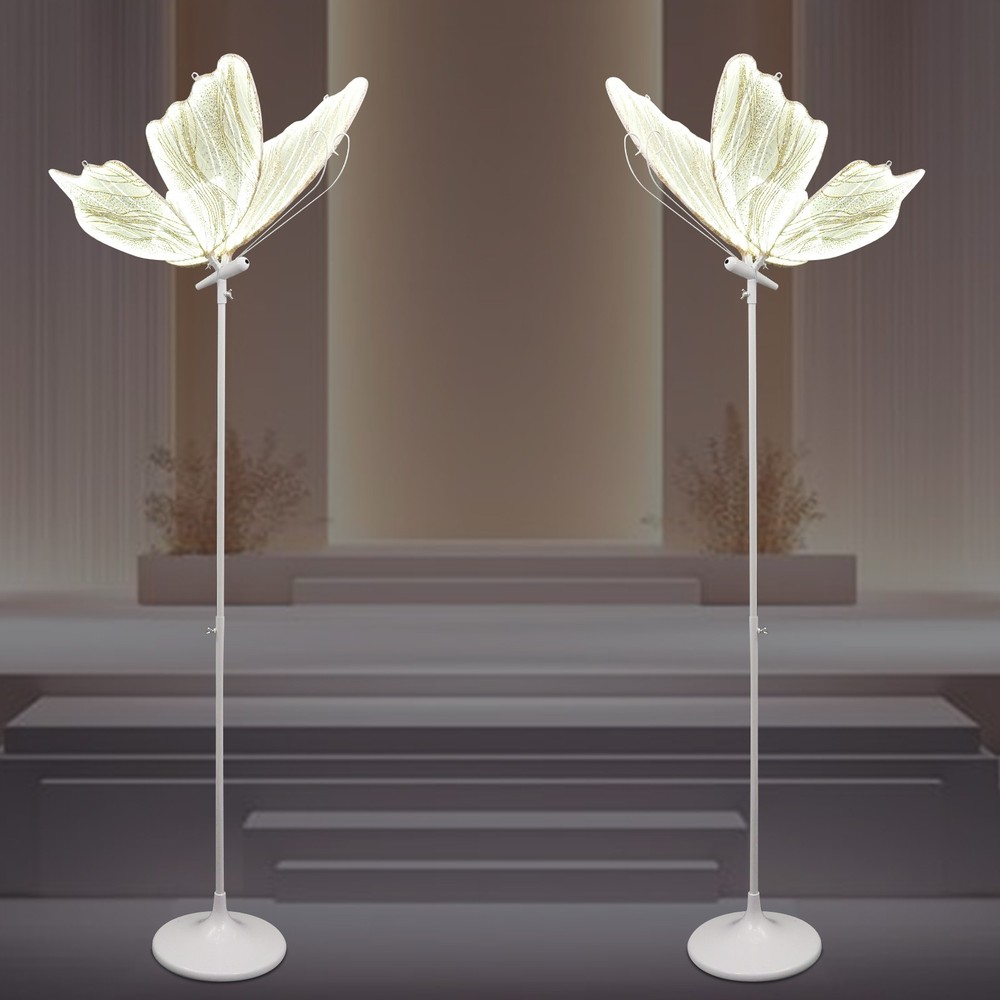 2PC Butterfly Floor lamp Ceiling Lamp Romantic Decoration Party Atmosphere Props