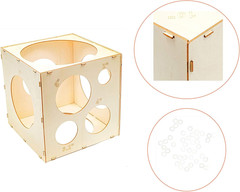 9 Holes Assemblable Wood Balloon Sizer Box Cube DIY Balloons Sizer Cube Boxes To