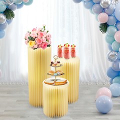 3 Pcs Foldable Paper Column Display Stands Cylinder Flowers Stand Dessert Table