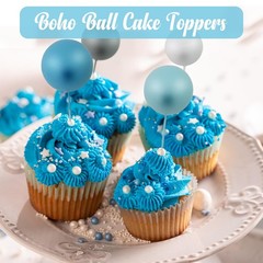 115 PCS Mini Balloon Cake Toppers – Foam Ball Cupcake Picks for Birthday, Weddin