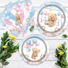 Can Barely Wait Baby Shower Disposable Tableware Set (Plates, Napkins, Forks)