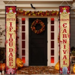 Wrinkle-Free Halloween Banners – Carnival Clown Yard Sign Set, 11.8×70.9in