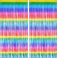Tinsel Foil Curtains – 2 Pack Colorful Party Streamers Fringe Backdrop for Gradu