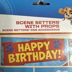 Paw Patrol Scene Setters With Props. Happy Birthday Party Decoration Poster Mask