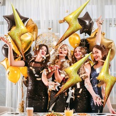 4 Pcs Lightning Bolt Balloons, Huge Yellow Lightning Aluminum Foil Balloons f…
