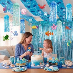 Under the Sea Decorations, Ocean Ceiling Hanging Kit with Jellyfish Decor NEW