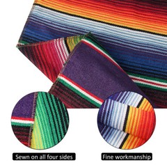 Mexican Serape Table Runner + Banner for Cinco de Mayo Party Fiesta Day of Deat
