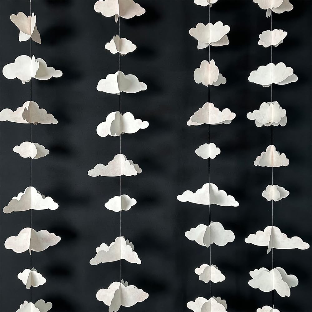 28 Pcs 3D Hanging Pink Clouds Decorations for Baby Shower Party Decoration Fa…