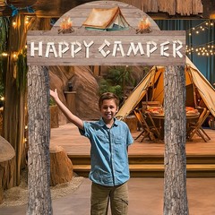 3 Pcs Camping Themed Party Decorations Banner Welcome Porch Sign with 1 Doubl…
