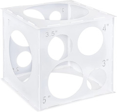 2-10 Inch Collapsible Plastic Balloon Sizer Box Cube, Balloon Size Measurement T