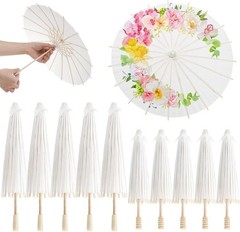 DIY Handcrafted Paper Umbrella Decor for Party Wedding Kids Art 12 Inch White