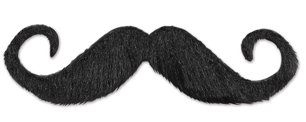 Beistle Handlebar Hairy ‘Stache – Black Self-Adhesive Polyester 5-Inch,