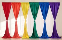 Rainbow Birthday Backdrop: Colorful 10x15ft Curtains Set*-