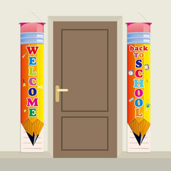Welcome Back to School Party Decorations Porch Sign Hanging Backdrop Banner 2025