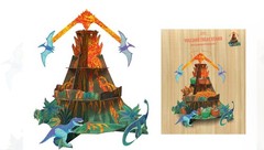 Epic Dinosaur Party Cupcake Stand Volcano With Spinning Pterodactyl Top Jurassic