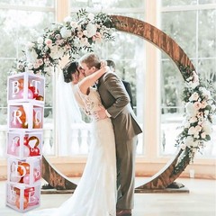 96 PC Bridal Shower Decorations Balloon Boxes White- Transparent Block with