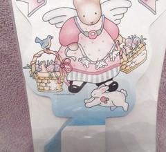 90s Vintage Easter Bunny Angel Honeycomb Table Centerpiece Decoration Basket NEW