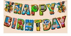 Happy Birthday Cartoon Party Decoration Set Backdrop Tablecover Balloons