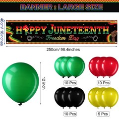 36 Pieces Happy Juneteenth Decoration Large Fabric June Black,green,yellow