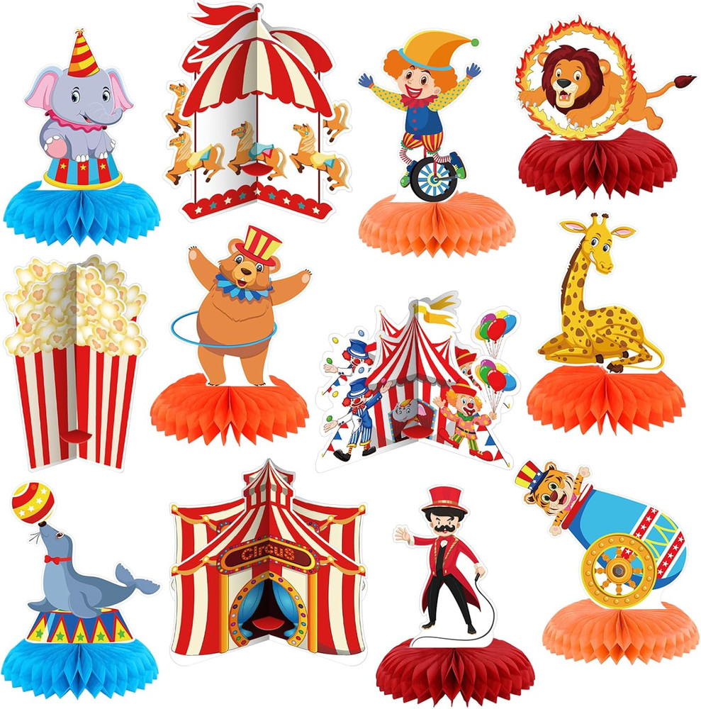 12 Pcs Carnival Party Decorations Circus Theme Party Decorations Carnival Circus