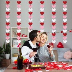 72 Red Pink White Felt Hearts Garland – NO DIY – Valentines Day Decor – Valen…